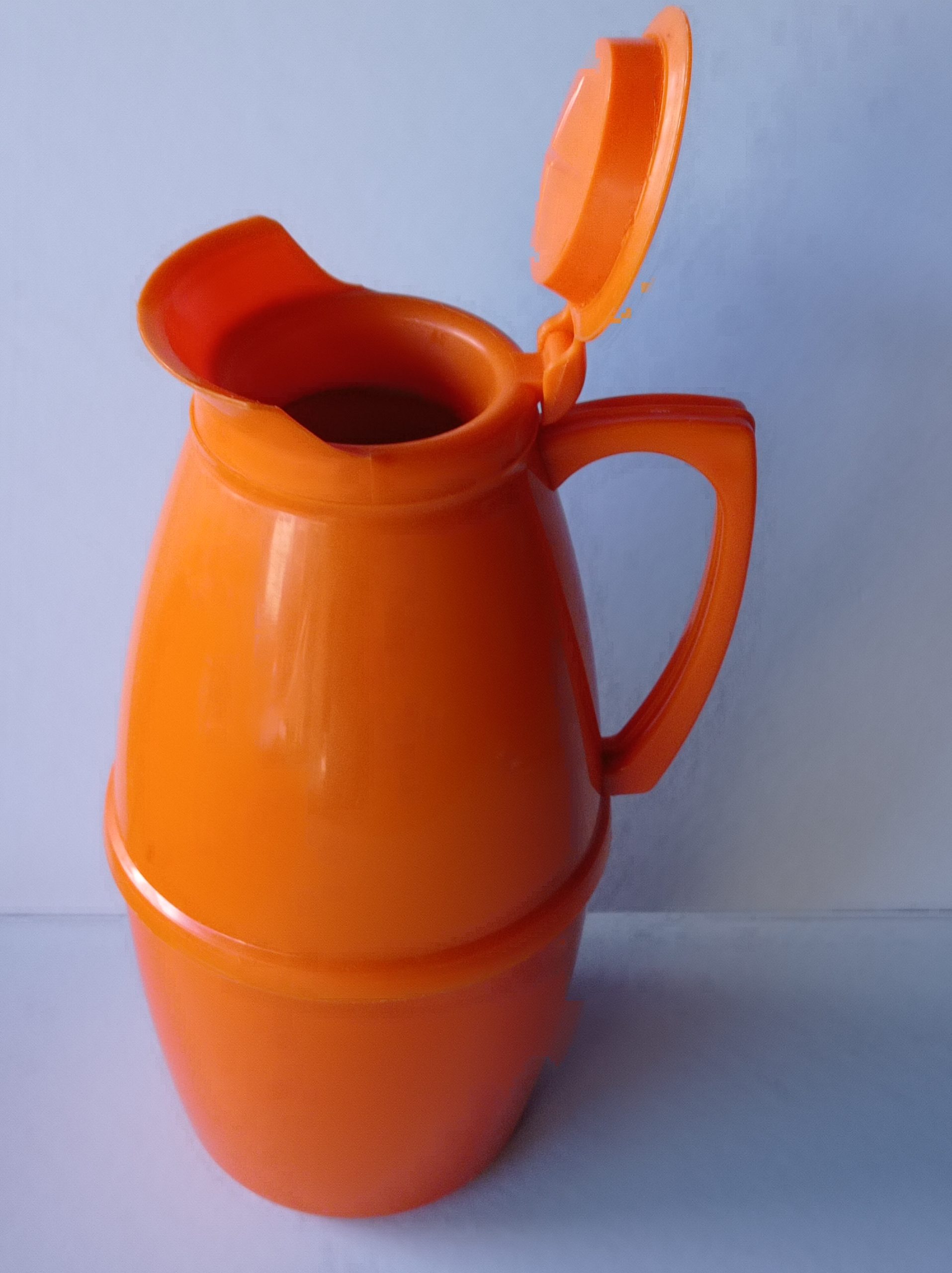 Pichet carafe Tupperware isotherme orange vintage années 70