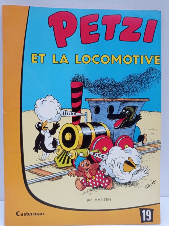 PETZI et la locomotive n°20. Bande dessinée danoise pour enfants créée  en 1951 par le couple HANSEN. Elle raconte les aventures d'un petit ourson voyageant avec ses amis sur le bateau MARY.